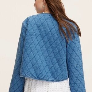 Kate Spade Blue Quilted Jean Jacket